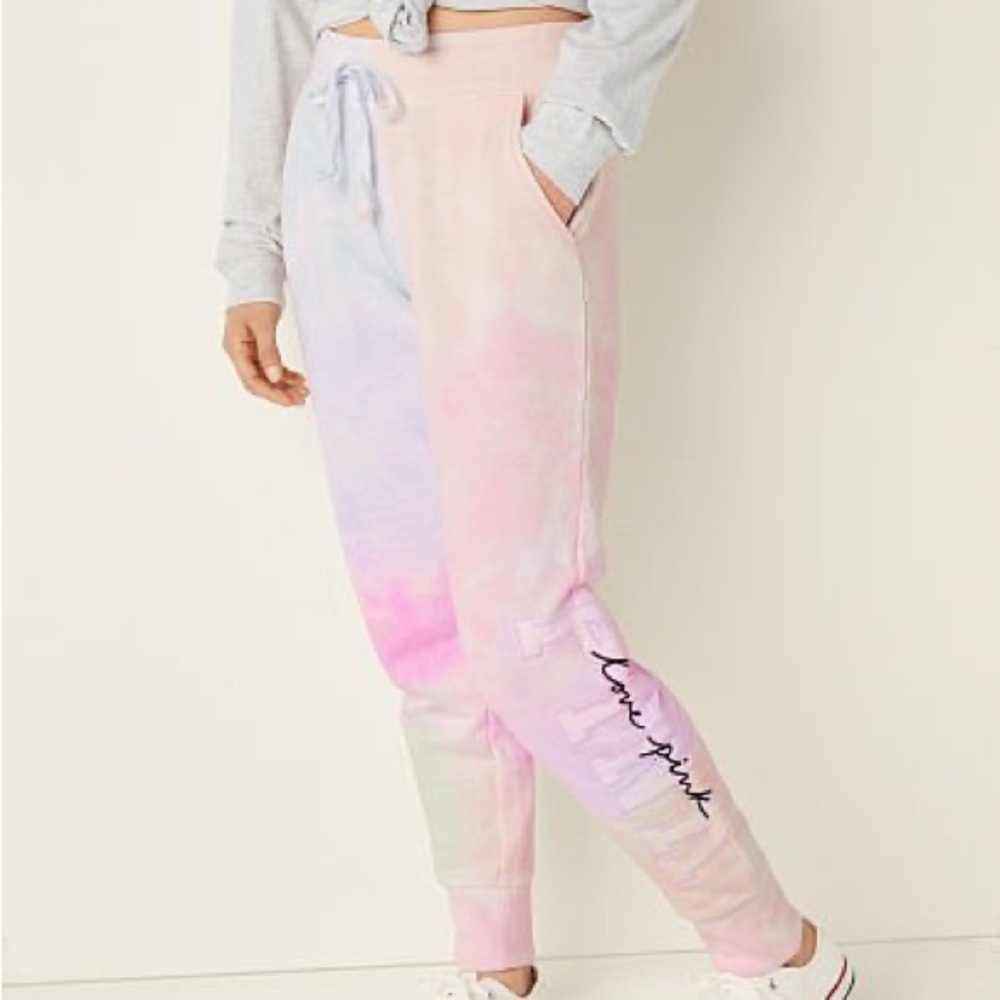 VS VICTORIAS SECRET PINK SKINNY JOGGER LEGGING SWEAT PANT TIGHT FREYA TIE DYE XS - Picture 3 of 4